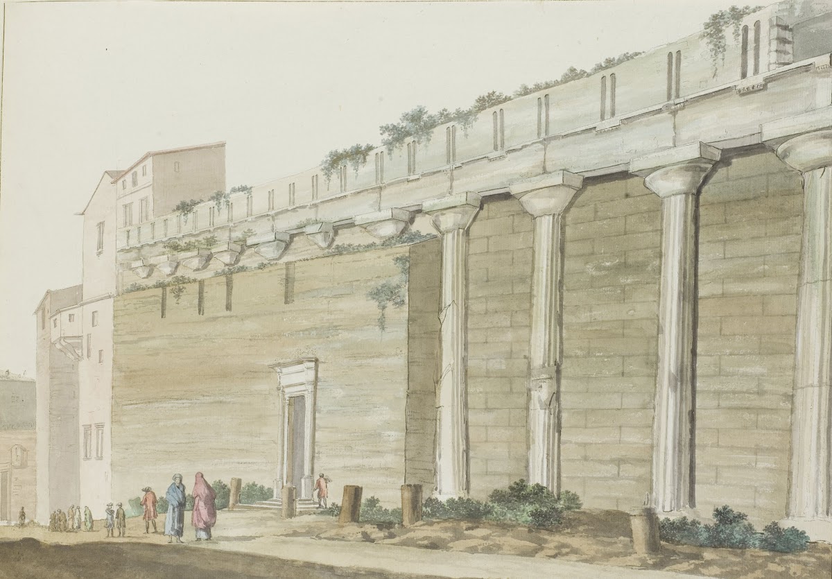 Gezicht Op Oude Minerva Tempel Op Eiland Syracuse 1778