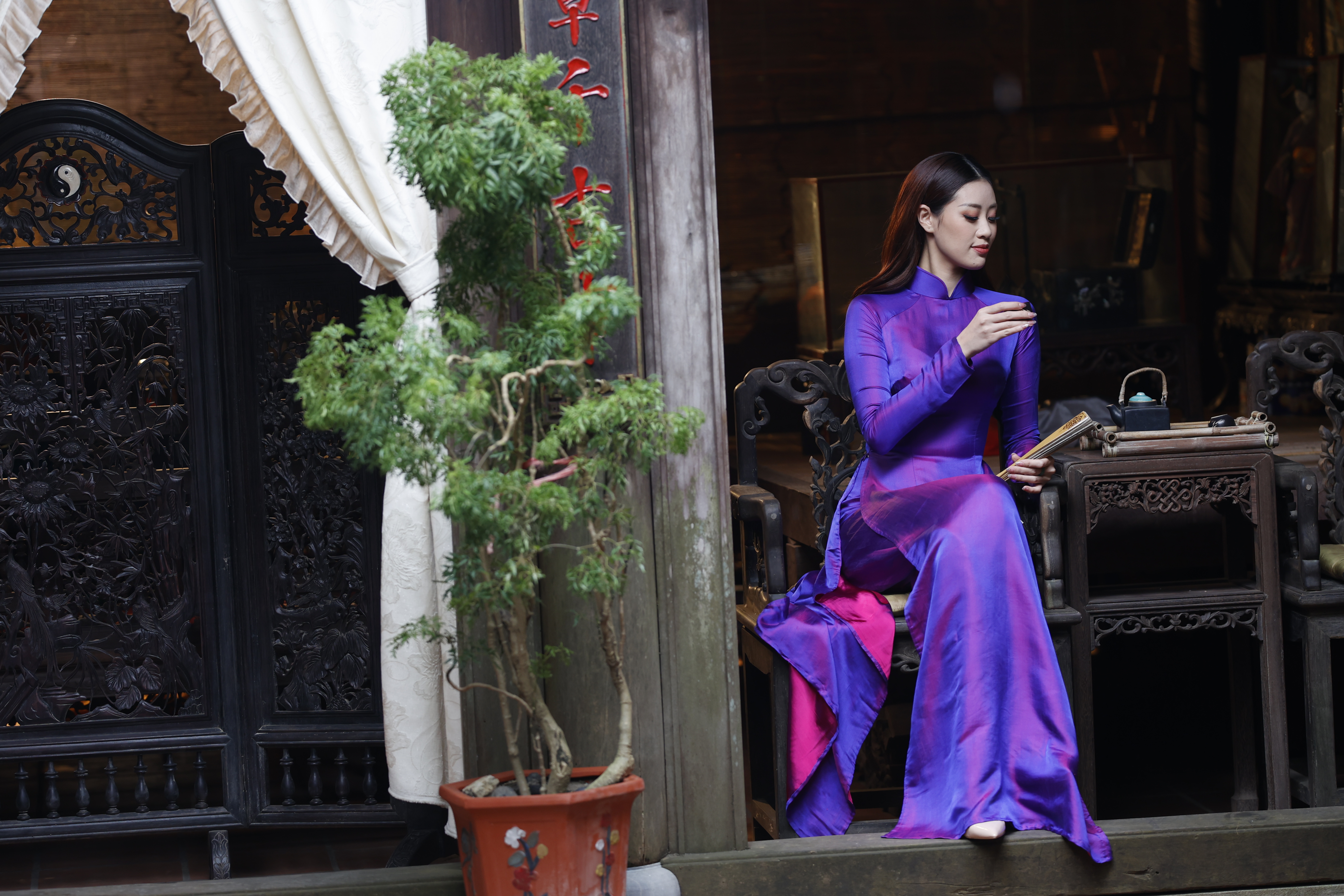 Vải áo dài đẹp | chất liệu tơ tầm may áo dài đẹp chuẩn form 1