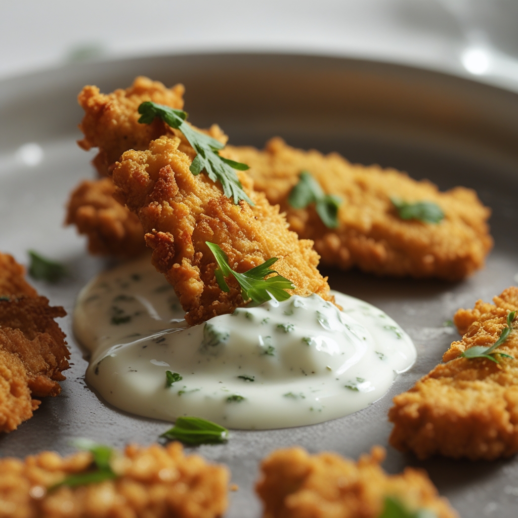 Final Crispy Chickpea Tenders with Lemon‑Herb Yogurt Sauce