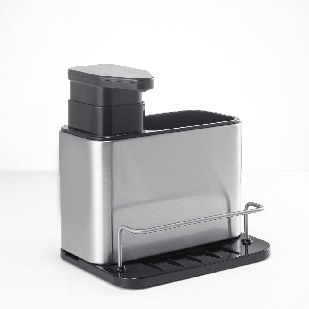 Dispensador de jabón de acero inoxidable Namaro Design® con portaesponjas