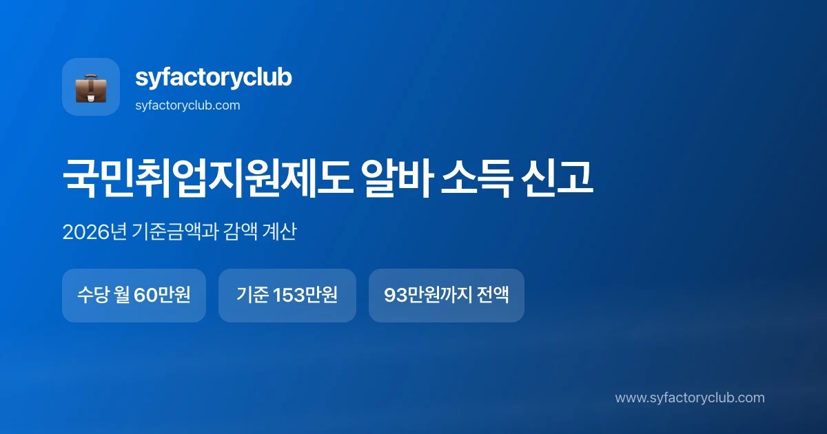 국민취업지원제도 알바 소득 신고 기준과 절차 안내 대표이미지