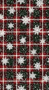 Festive Red Green Plaid Pattern with Snowflakes Textile Design