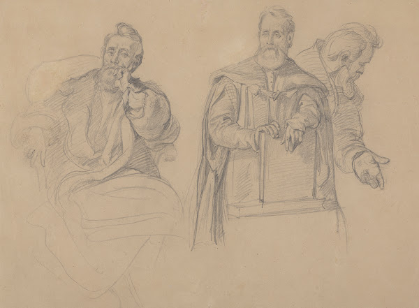 Studies of background characters for the painting Queen Jadwigas Oath 1867