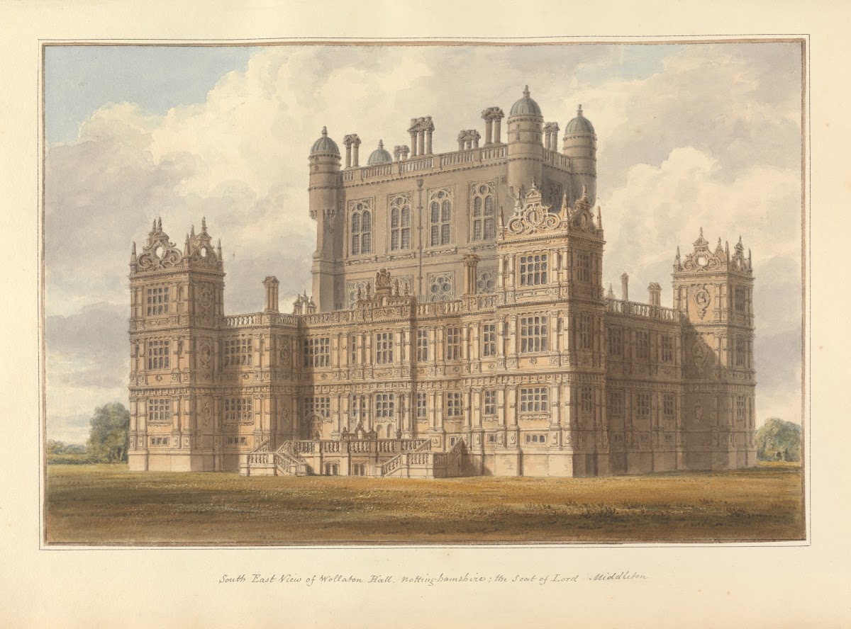 South East View of Wollaton Hall Nottinghamshire the Seat of Lord Middleton 1811