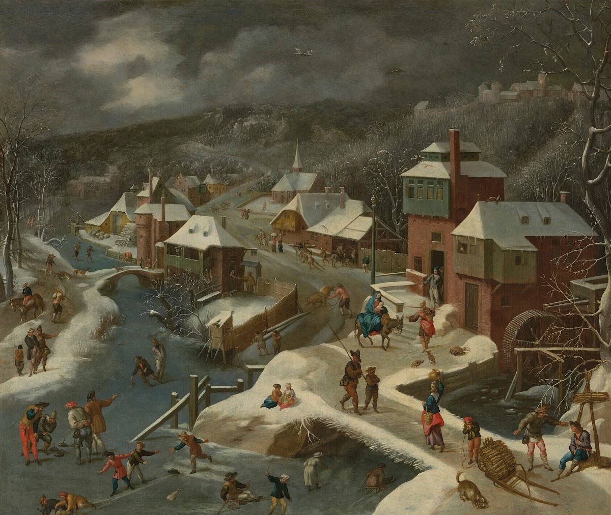 A winter landscape with the Flight into Egypt