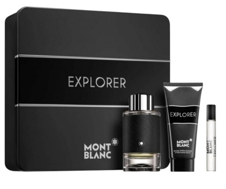ESTUCHE MONT BLANC EXPLORER PLATINUM HOMBRE 3PZS 100ML EDT + 7.5ML EDT + GEL DE DUCHA