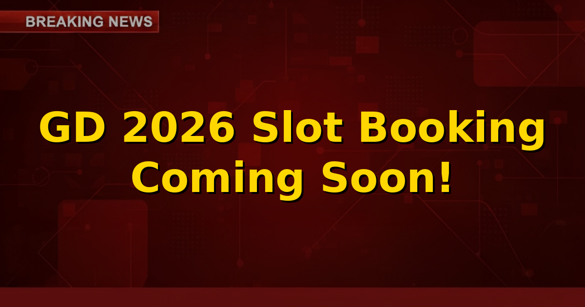 Image showing a calendar with 'SSC GD 2026' and 'Slot Booking' highlighted, indicating upcoming exam activities.