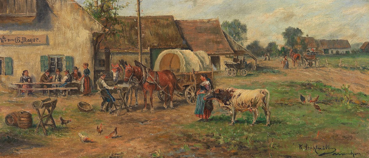 Rast vor dem Gasthof Ca 1900 1920
