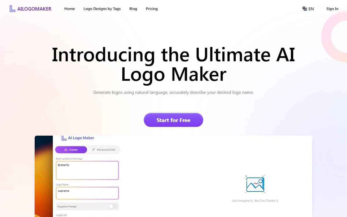 Captura de AI Logo Maker IO