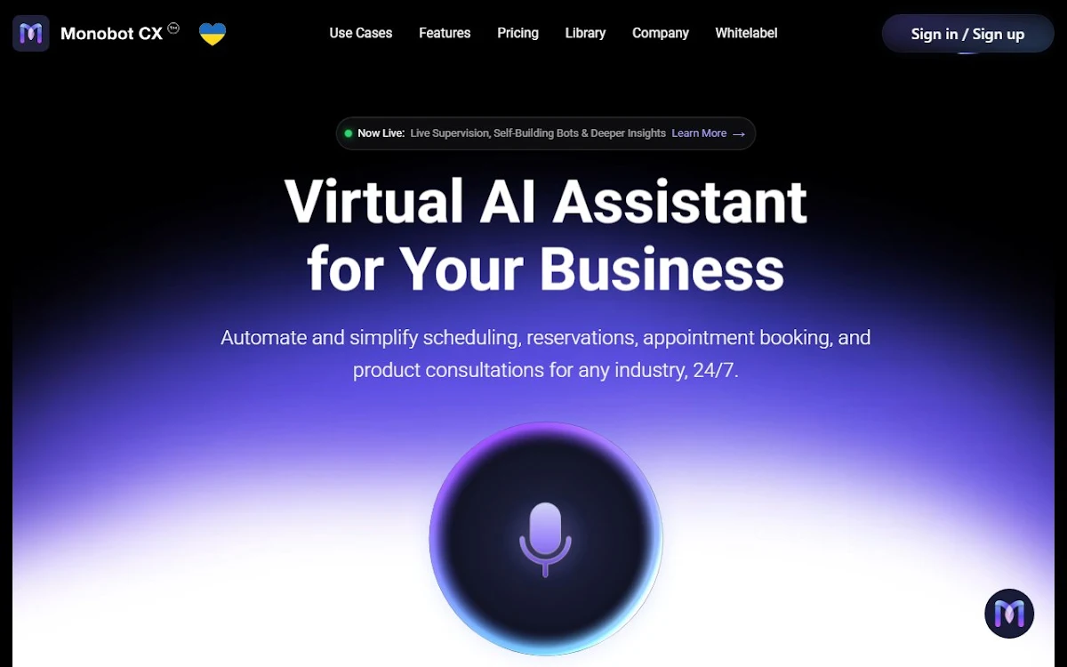 Captura de monobot.ai - Virtual AI Assistant