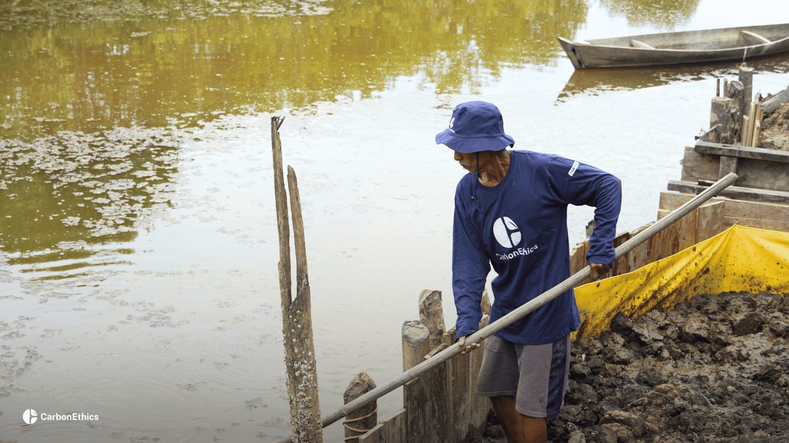Excess klekap (periphyton) removal in ponds to support ecological balance