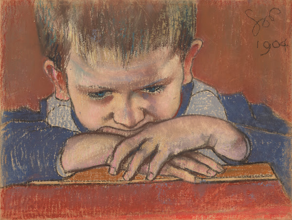 Mietek Leaning on Hands 1904