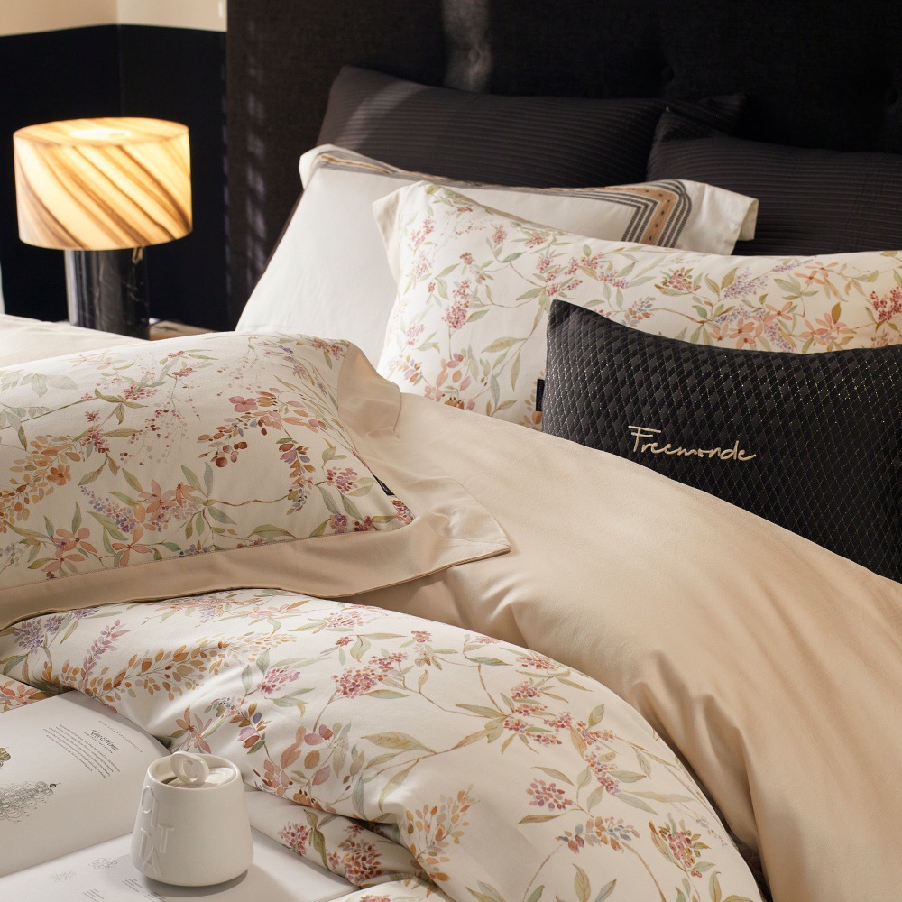 4-piece bedding set, Tencel-cotton, brushed, American style