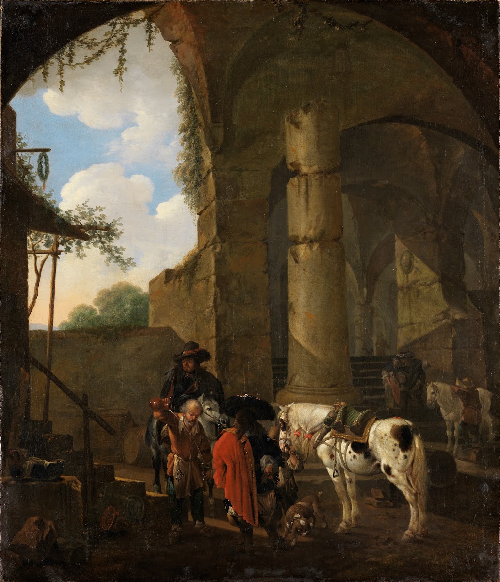 Osteria in römischer Ruine ca 1670
