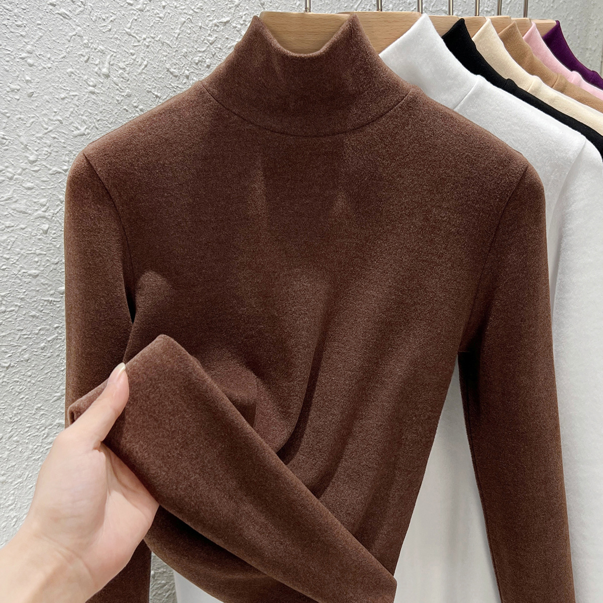Women's Long Sleeve Base Layer Shirt with Standing Collar