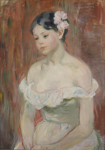 Jeune fille au décolleté la fleur aux cheveux 1893