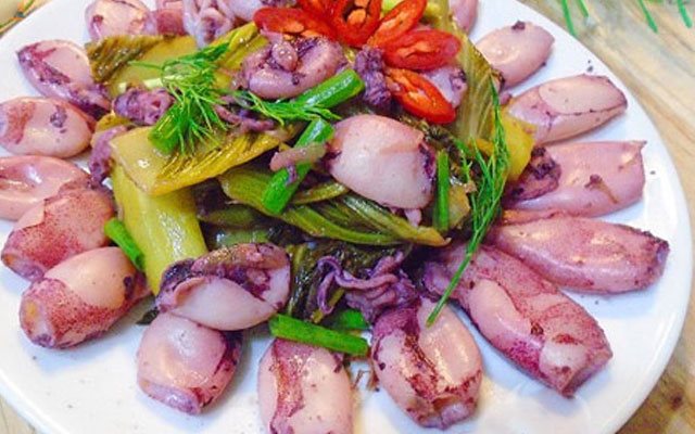 Mực Xào Dưa Chua