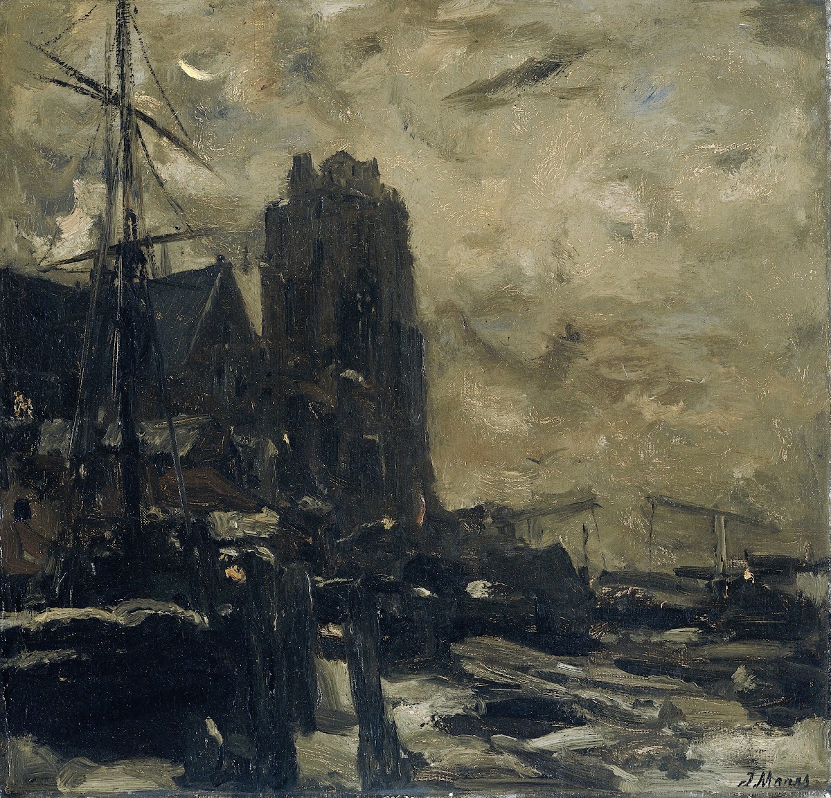 Dordrecht bij avond c 1870   c 1899