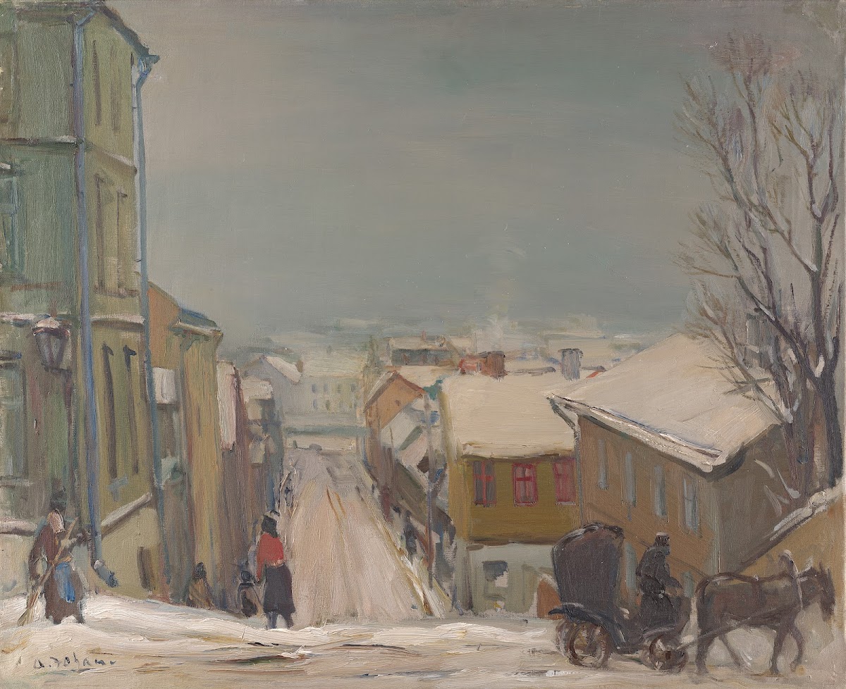 Talvemaastik Tartus Liiva tänav talvel 1940