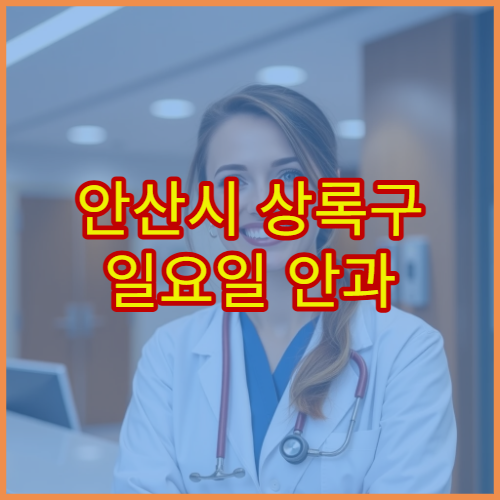 안산시 상록구 일요일 안과 진료 병원 시력검사·결막염 치료 가능