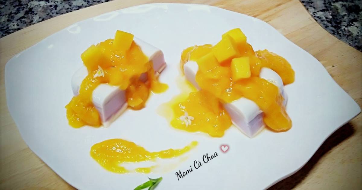 Panna cotta (khoai lang tím phô mai sốt đu đủ)