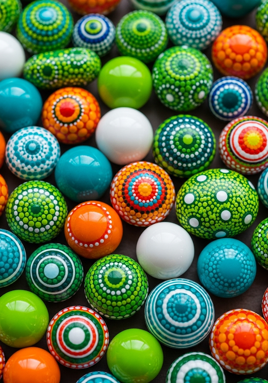 Glossy Colorful Pebbles Pattern