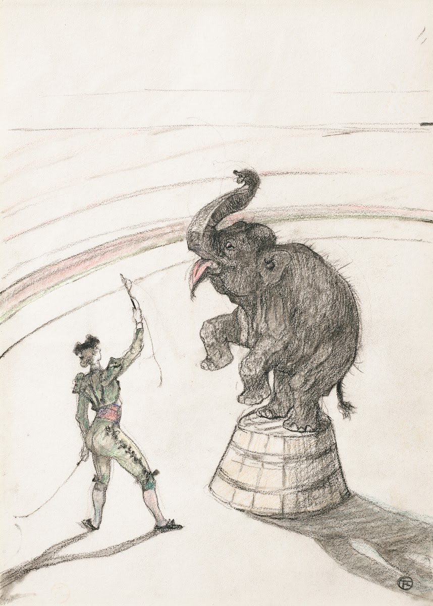 Au cirque Éléphant en liberté 1899