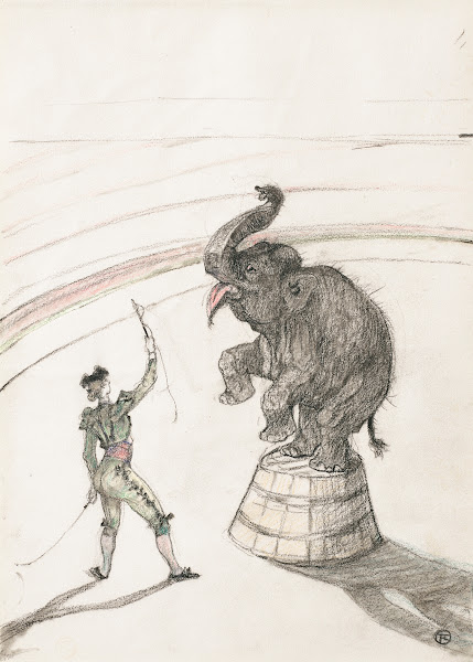 Au cirque Éléphant en liberté 1899