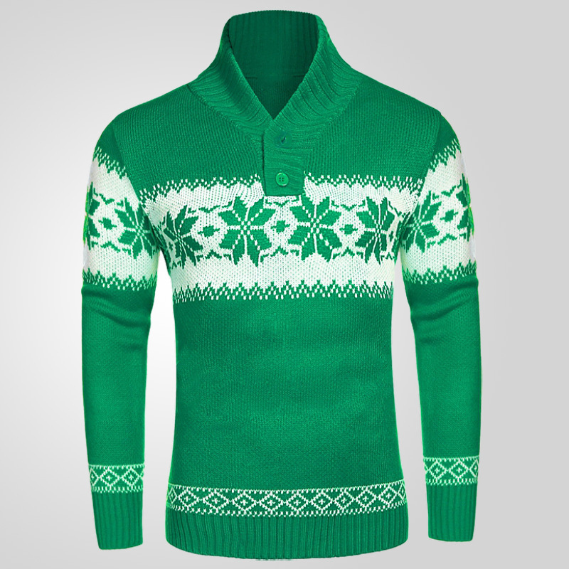 Christmas knitted sweater, jacquard pattern, long sleeve