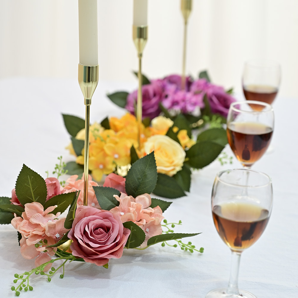 Künstlicher Rosen-Kerzenkranz, 20 cm