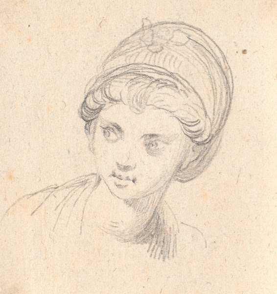Kvindehoved med turban 1790  1799