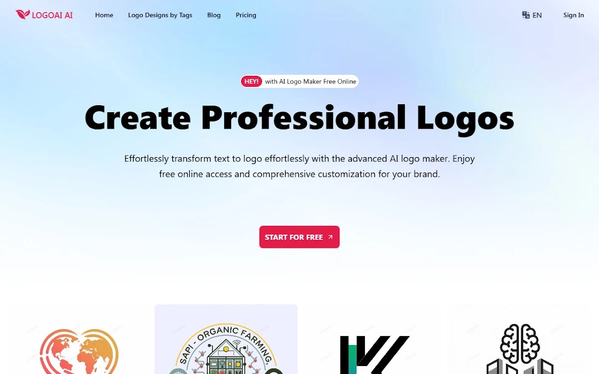 Captura de LogoAI.ai: AI Logo Maker Free Online