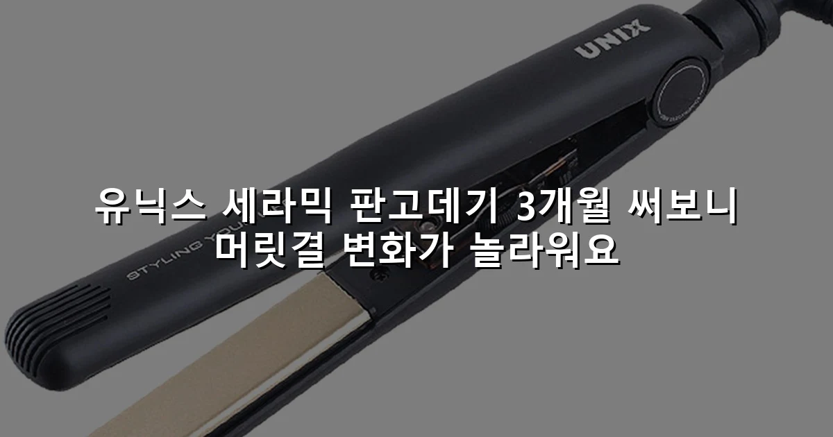 유닉스 세라믹 판고데기 3개월 써보니 머릿결 변화가 놀라워요