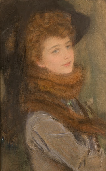 Portrait of a Woman in a Fox Fur Collar circa 1906