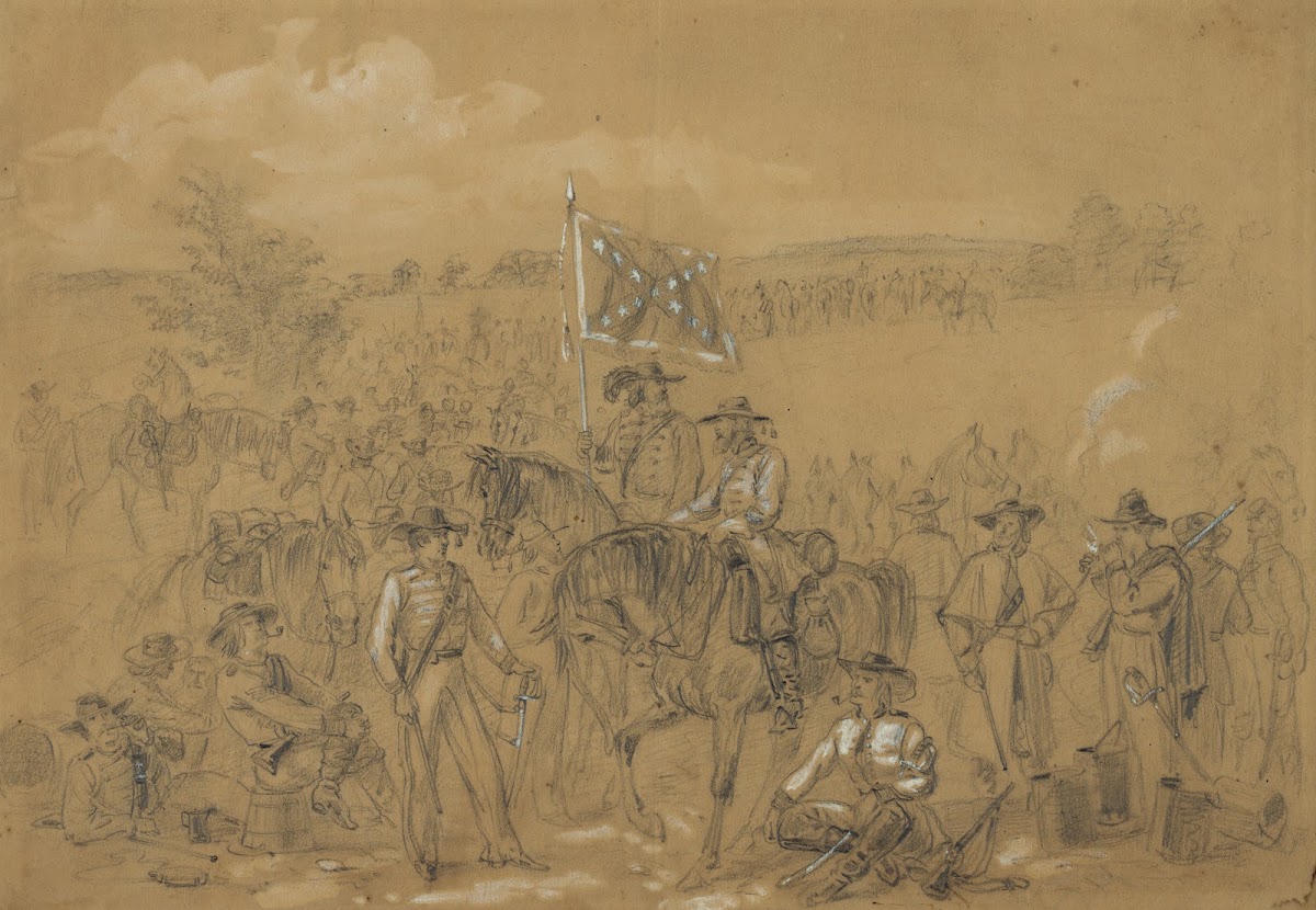 The 1st Virginia Cavalry at a halt 1862