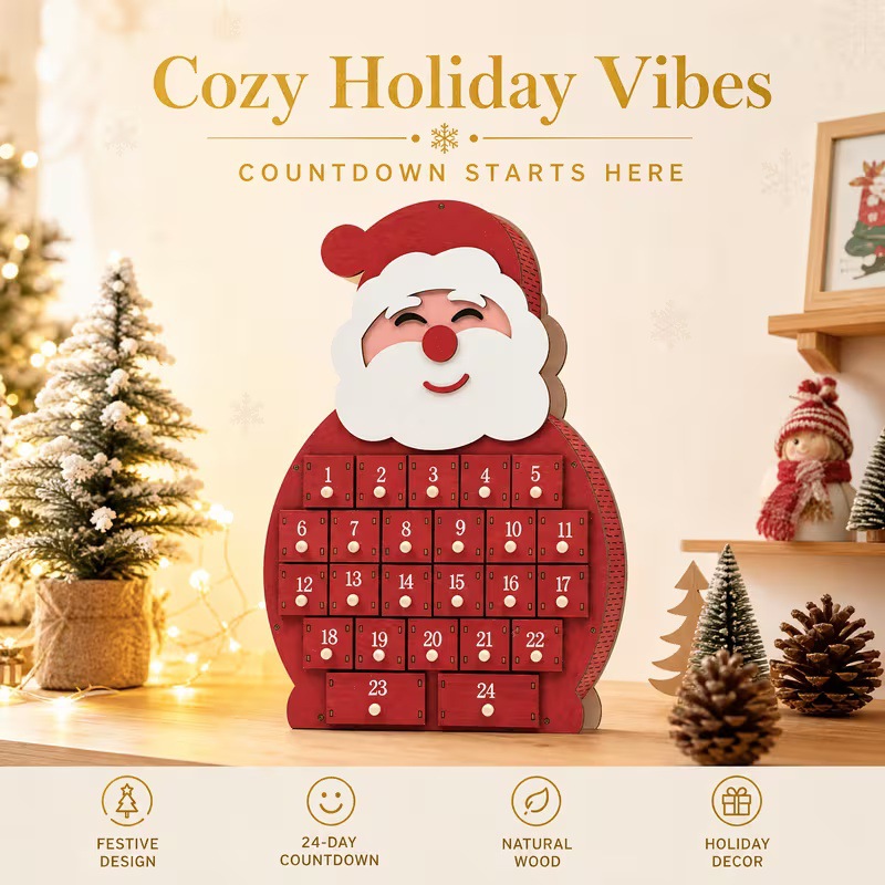 Christmas Countdown Calendar made of wood, various designs