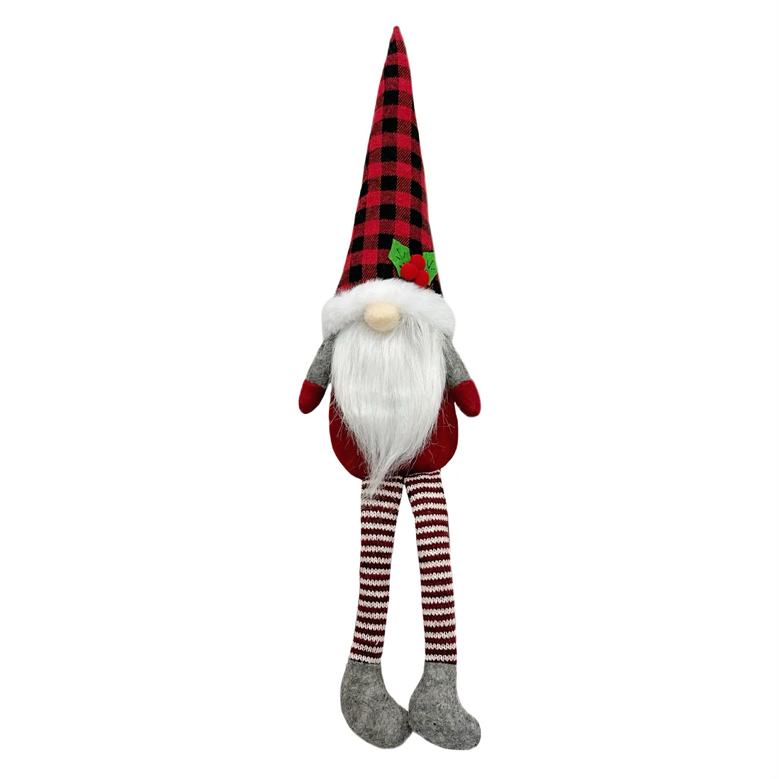Christmas gnome with long legs, sitting decorative figure