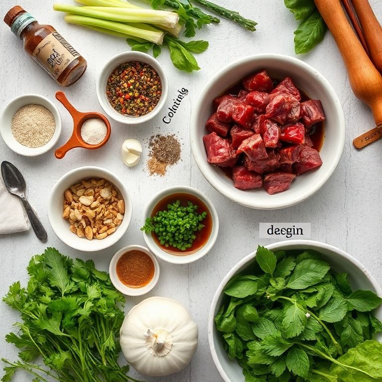 Ingredients for Easy Korean Beef Bowls with Garlic and Ginger Sauce: Quick & Decadent Dinner