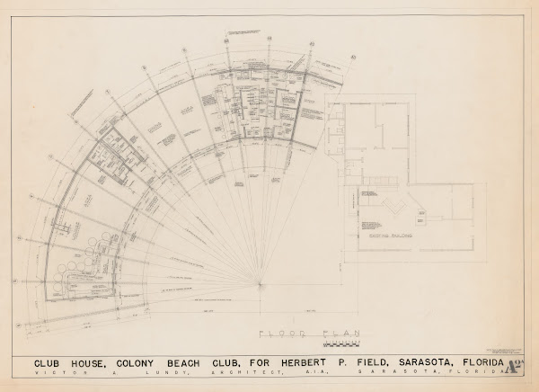 Colony Beach Club Longboat Key Sarasota Florida Clubhouse Floor plan 1959