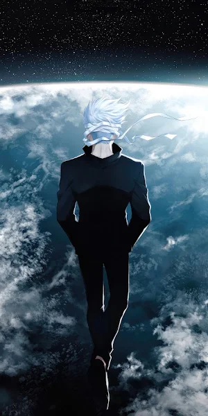 Anime, Space, Man, Earth 8K Wallpaper Background