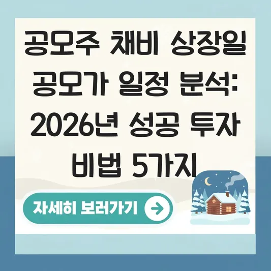 공모주 채비 상장일 공모가 일정 분석