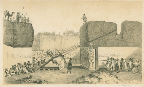 Lowering the great winged bull 1849