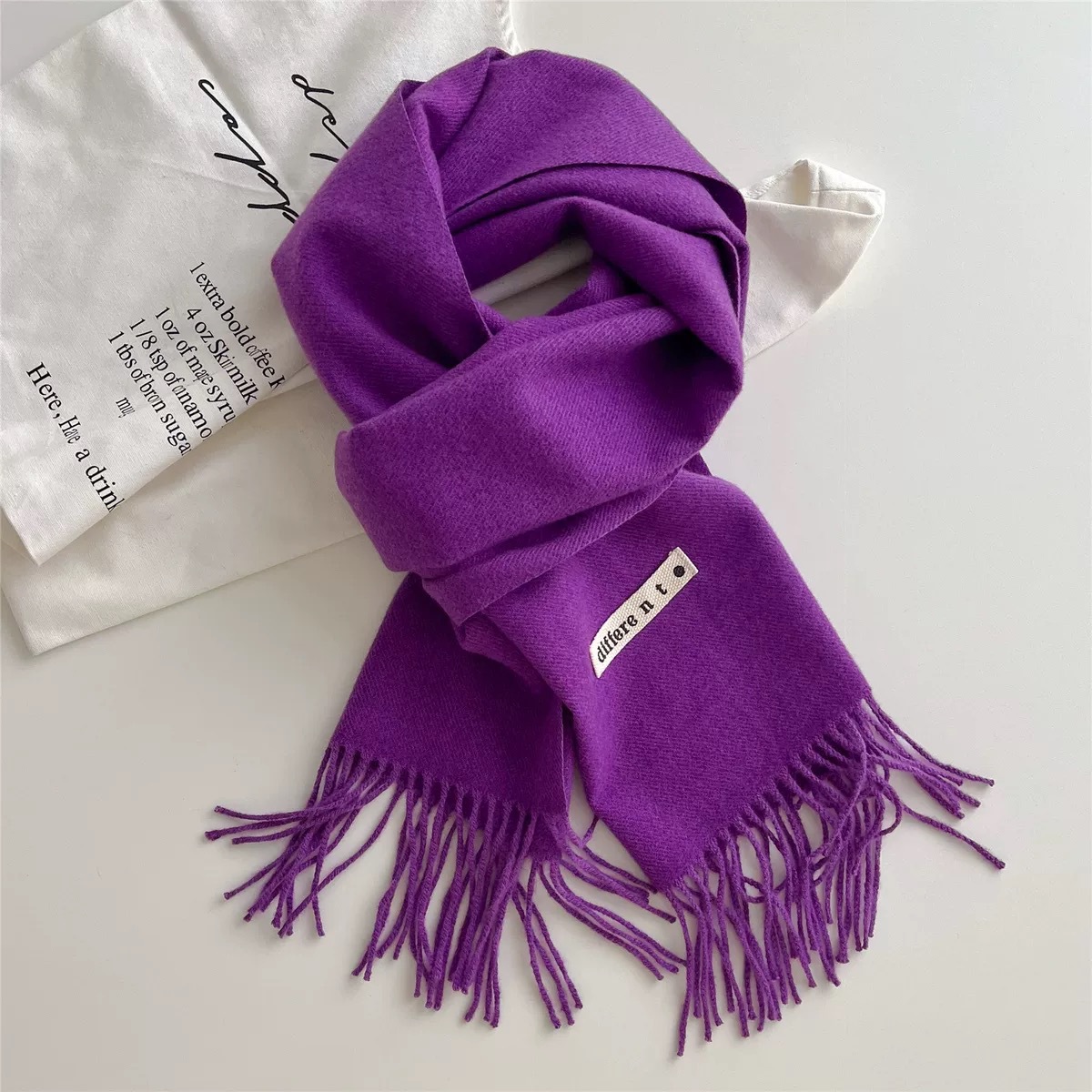 Cashmere Scarf, 329g, solid color, 200cm