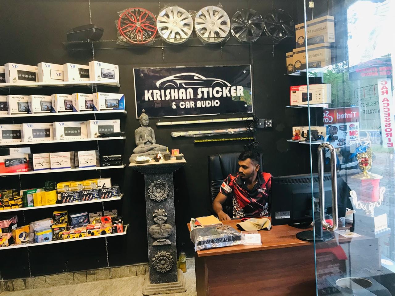 Krishan Sticker installation team at work