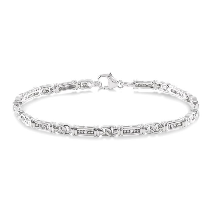 Silver Link Diamond Bracelet
