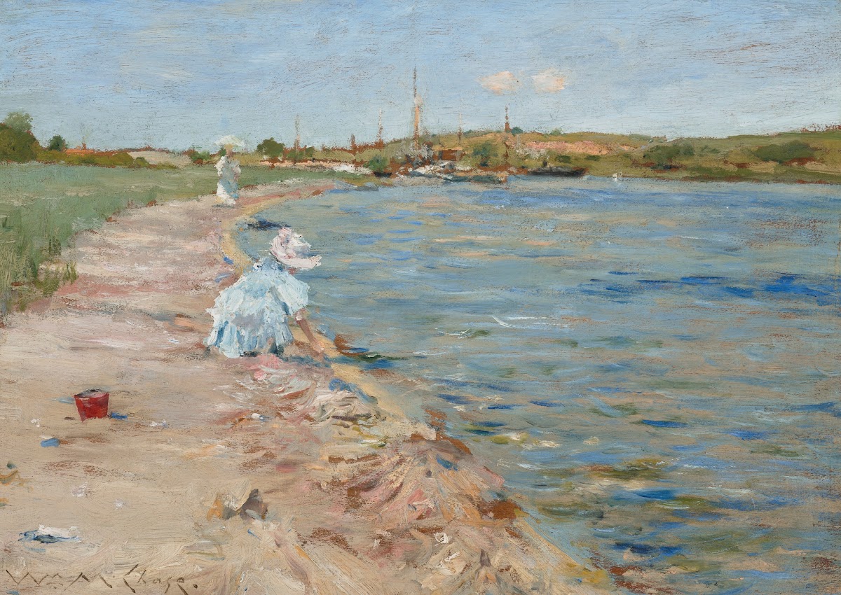 Beach Scene Morning at Canoe Place 1896