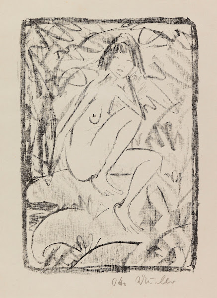 Sitzende von Blattwerk umgeben helle Fassung 1923
