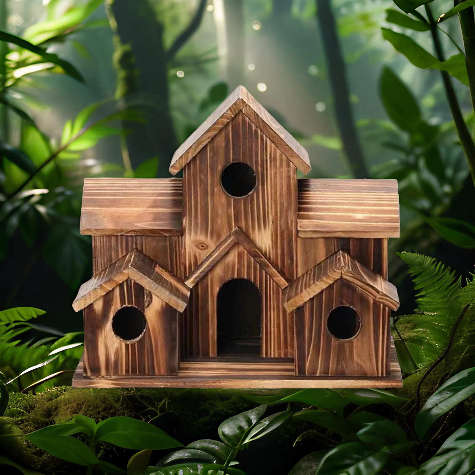 Rustikales Vogelhaus aus Kiefernholz