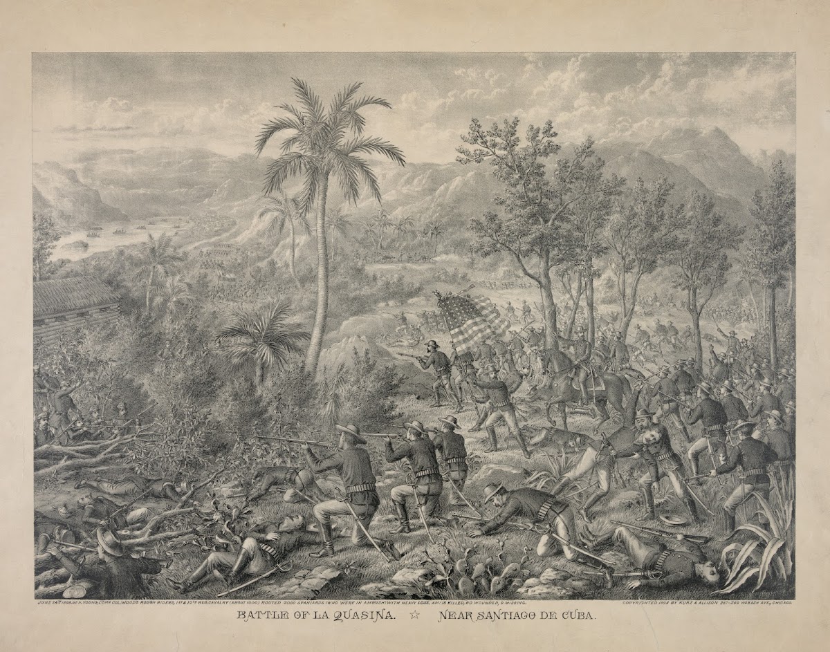 Battle of La Quasina Near Santiago de Cuba 19th century