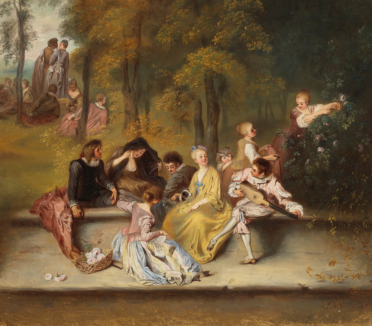 Gentlemen And Ladies On The Terrace After Antoine Watteau 1865   1867